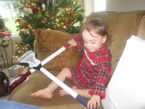 Jada Reese got Lacrosse sticks from Santa