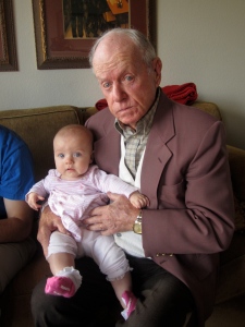 Addie Kate and Great Grandpa Frank